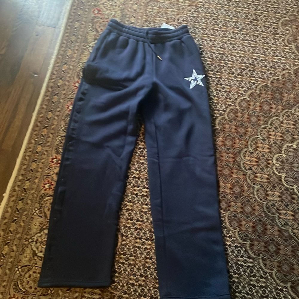 NFL navy blue medium track sweatpants with star ⭐️ Y2K